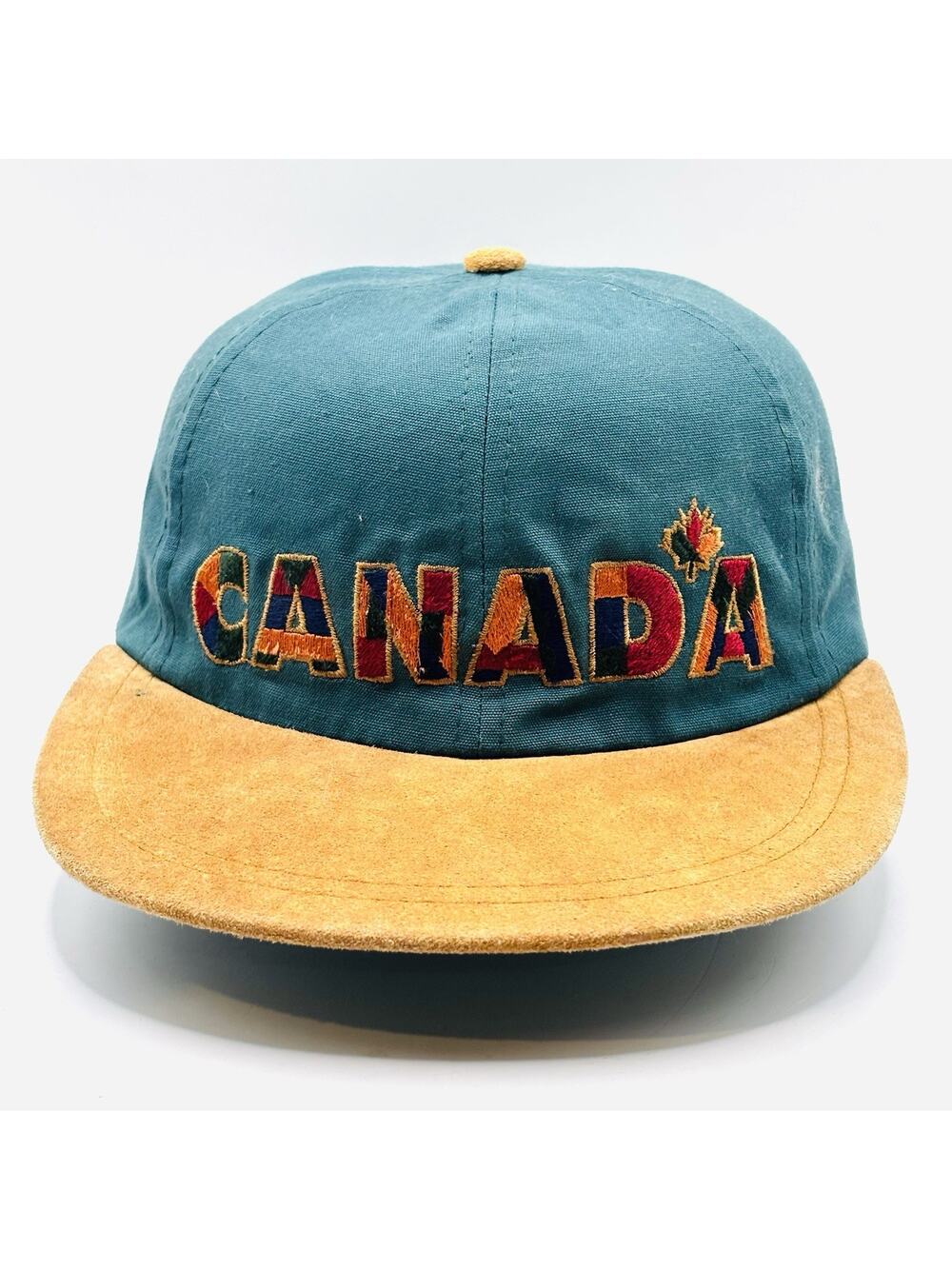 Vintage 80s Canada Hat Cap Strapback Spellout Long Duck Bill Outdoorsman Patriot